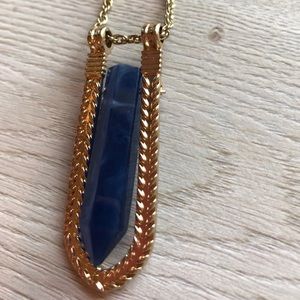 FREE with purchase! Long blue/gold necklace